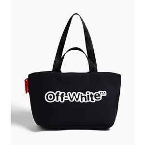 Off-White c/o Virgil Abloh.Women's Black Commercial Printed Neoprene Tote. NWT